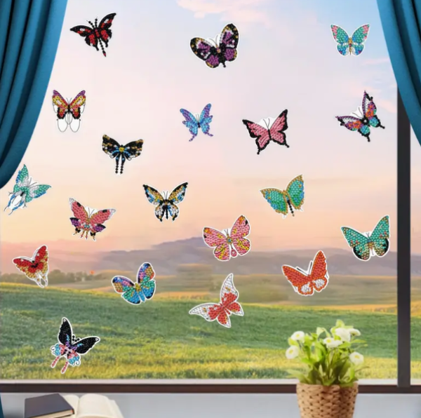 Diamond Painting 19-teiliges-Sticker-Schmetterlinge